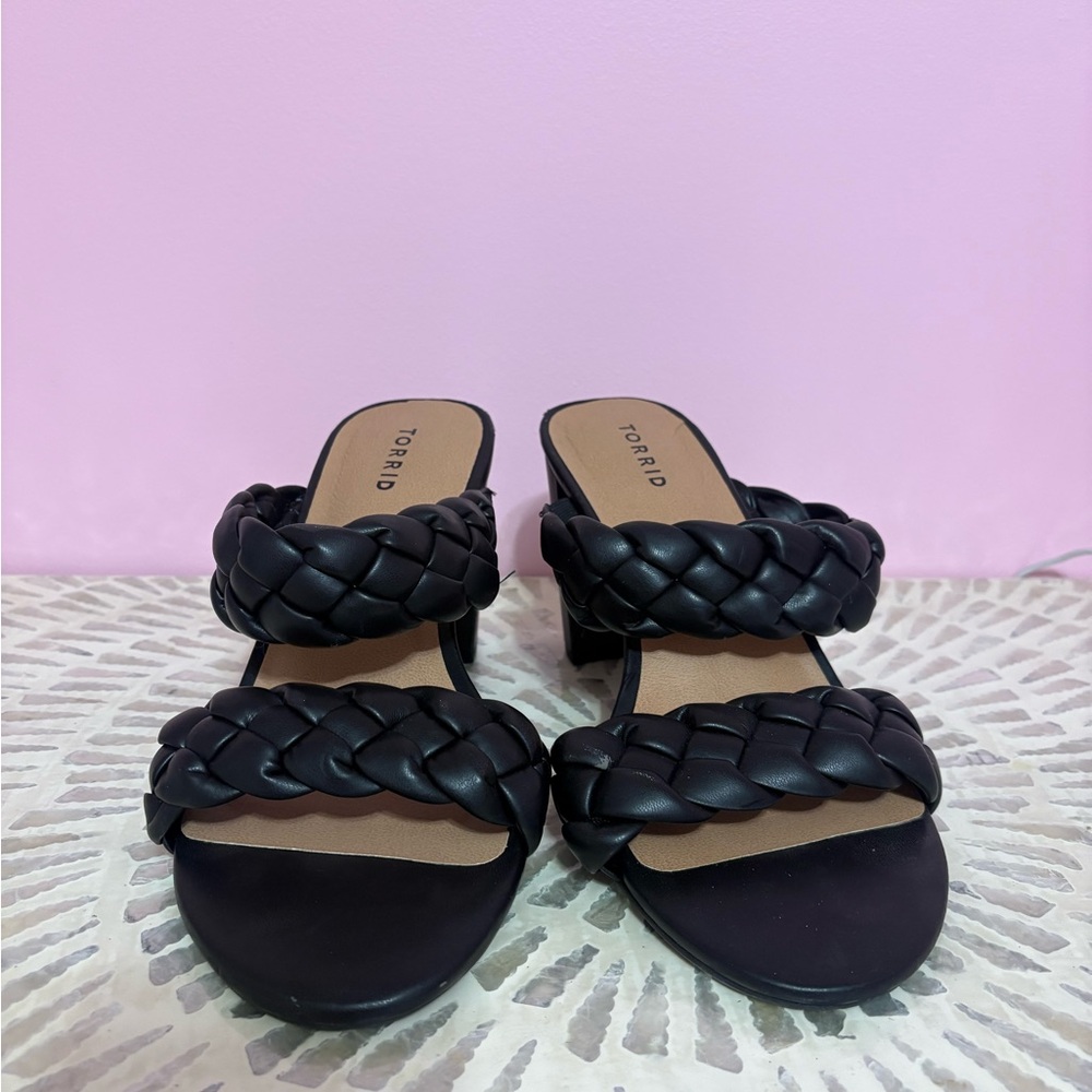 Torrid Black Braided Sandals